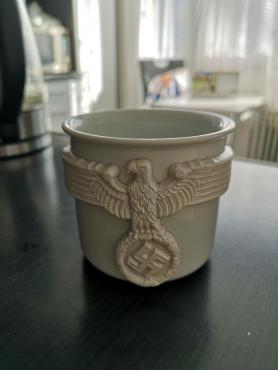 WW2 German Nazi Wehrmacht porcelain tea cup with Third Reich Eagle and Swastika