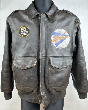 WW2 USA Flying Tigers AVG original PEARL HARBOR leather jacket BLOOD CHIT CBI PATCH SKULL FELIX THE CAT