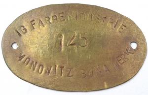 Concentration Camp AUSCHWITZ IG Farben Industrie forced labour metal ID