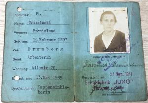 Holocaust FORCED LABOUR photo ID Werk ausweis factory Bromberg Bydgoszcz Germany
