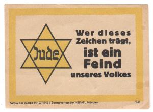 Holocaust Ghetto flyer distributed Fewish Getto warn them to wear star of David patch