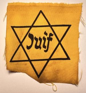 Holocaust STAR OF DAVID JUIF from FRANCE uncut Jew Jewish cloth patch