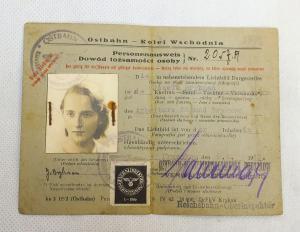 nice ausweis photo id from a female worker at the Hitler personal train reichsbahn
