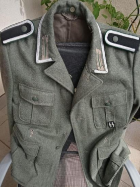 original Waffen SS polizei division nco tunic cufftitle ss runes patch stamped