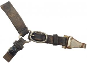 RARE 3 pieces WAFFEN SS enlisted dagger leather hanger loop by RZM - D.R.G.M Boker Eickhorn Solingen