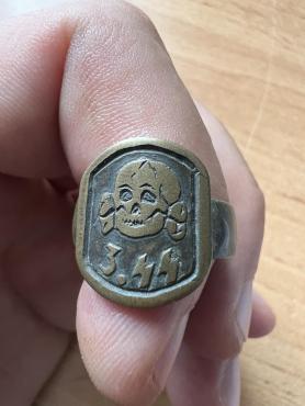 original Waffen SS 3rd SS Panzer Division Totenkopf skull ring silver