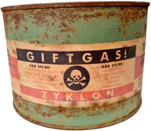 ZYKLON B canister can original AUSCHWITZ poison concentration camp extermination Holocaust