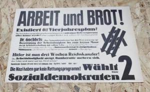 VERY RARE WW2 German Nazi early 1930s election poster to Stop Adolf Hitler, against hitler
