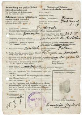 Waffen SS document notice to identify the SS Gestapo police to the population - stamped and signed SS