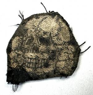 Waffen SS totenkopf cloth salty NCO skull insignia cap m43 tunic removed
