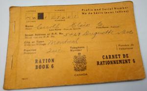 WW2 Canadian forces CANADA ration book Carnet de rationnement with many stamps