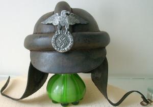 WW2 German Nazi 1930s NSKK motorcycle helmet stamped N.S.K.K moto club