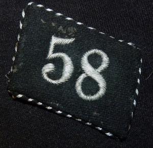 WW2 German Nazi 1930s SS Allgemeine 58 collar tab TUNIC REMOVED