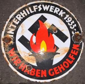 WW2 German Nazi Early NSDAP Third Reich wall enamel metal sign 