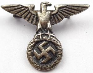 WW2 German Nazi Early SA Paramilitary Brown Shirts metal insignia cap Assmann GesGesch