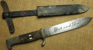 WW2 German Nazi Hitler Youth early knife by Tiger with MOTTO HJ