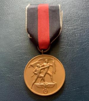 WW2 German Nazi MEDAL FOR THE OCCUPATION OF THE SUDETENLAND 1 October 1938 Commemorative Medal