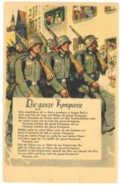 WW2 German Nazi nice Wehrmacht Heer Army die ganz kompanie postcard