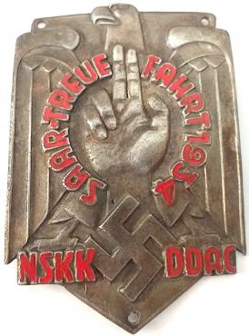 WW2 German Nazi NSKK N.S.K.K motorcycle plate Blacha 1939 Breslau badge