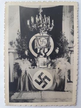 WW2 German Nazi ORIGINAL wartime photo WAFFEN SS flag