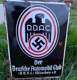 WW2 german Nazi RARE DDAC automobile club of the Third Reich large metal sign
