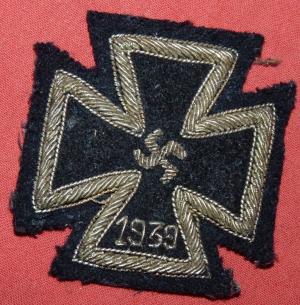 WW2 German Nazi RARE iron cross in cloth version tunic removed