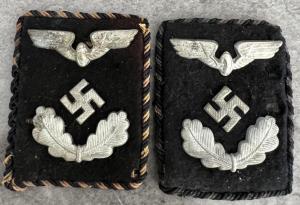 WW2 German Nazi rare officer Reichsbahn collar tab set NSDAP Hitler official train