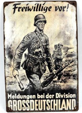 WW2 German Nazi RARE PANZER Grossdeutschland recruitment sign