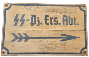 WW2 German Nazi rare Waffen SS Panzer division kantine wooden sign