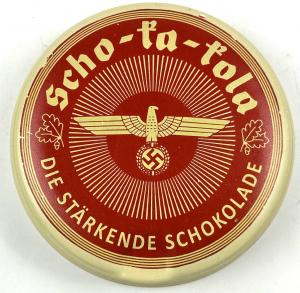 Nazi Scho-ko-kola tin can third reich eagle Hitler drugs panzer WW2 German 
