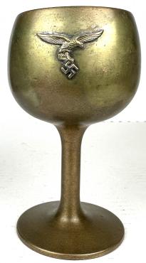 WW2 German Nazi silverware luftwaffe wine brass glass