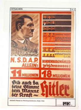 WW2 German Nazi Third Reich NSDAP FOIL A4 Hitler propaganda photo