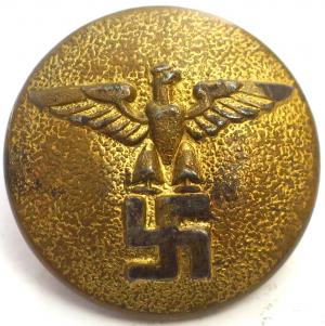 WW2 German Nazi Third Reich NSDAP Officer gold tunic button with eagle & swastika