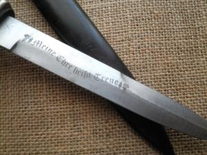 WW2 German Nazi Waffen SS combat knife dagger motto original