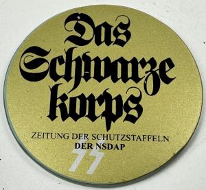 WW2 German Nazi WAFFEN SS Das Swartz Korps newspaper pocket mirror