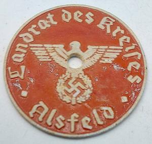 WW2 German Nazi waffen ss - Heer licence plate authentification metal plate