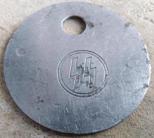 WW2 German Nazi WAFFEN SS Totenkopf concentration camp GUARD metal token numbered