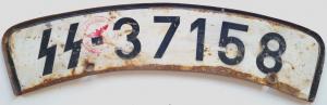 WW2 German Nazi WAFFEN SS TOTENKOPF PANZER eastern campaign relic found MOTORCYCLE LICENCE PLATE front