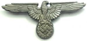 WW2 German Nazi WAFFEN SS visor cap headgear metal insignia EAGLE RARE MAKER E.S. PF. EARLY CUPAL