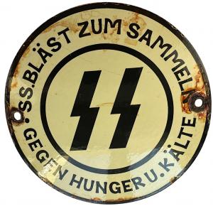 WW2 German Nazi WAFFEN SS wall admin metal sign original 