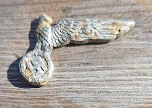 WW2 german Nazi Wehrmacht metal cap insignia eagle relic ground dug found
