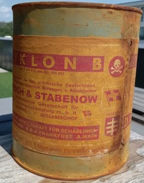 Holocaust Concentration camp KZ Zyklon B canister rare can size Jew Jewish Shoa original for sale gas