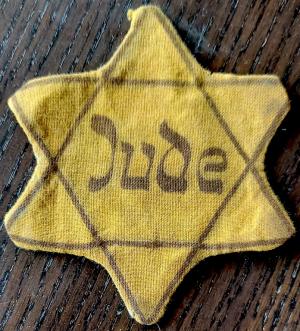 nice WORN Star of David from Germany JUDE with back fabrik Jew Jewish original holocaust patch Ghetto Getto