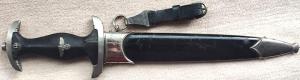 m33 Early Waffen SS dagger Richard Abr. Herder Solingen original for sale leather hanger loop rzm