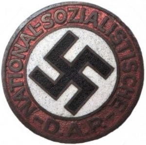 Third Reich Adolf Hitler Nazi Party nsdap membership pin GES GESCH no prong