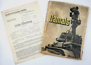 WW2 GERMAN NAZI RARE WAFFEN SS TOTENKOPF HEAVILY ILLUSTRATED BOOK " DAMALS " with RARE DUSTCOVER