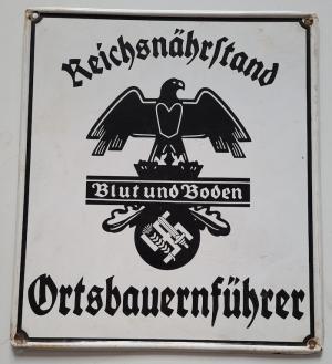 WW2 German Nazi Third Reich NSDAP Der Reichsnährstand (RNST) metal sign