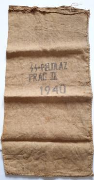 WW2 German Nazi Waffen SS large jut bag stamped prag 1940