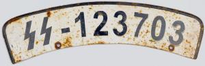 WW2 German Nazi WAFFEN SS Totenkopf Panzer Grenadier motorcycle licence plate original for sale