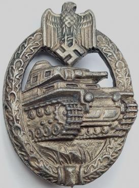 WW2 German Nazi Wehrmacht for sale Waffen SS Panzer Badge tank silver unmarked award